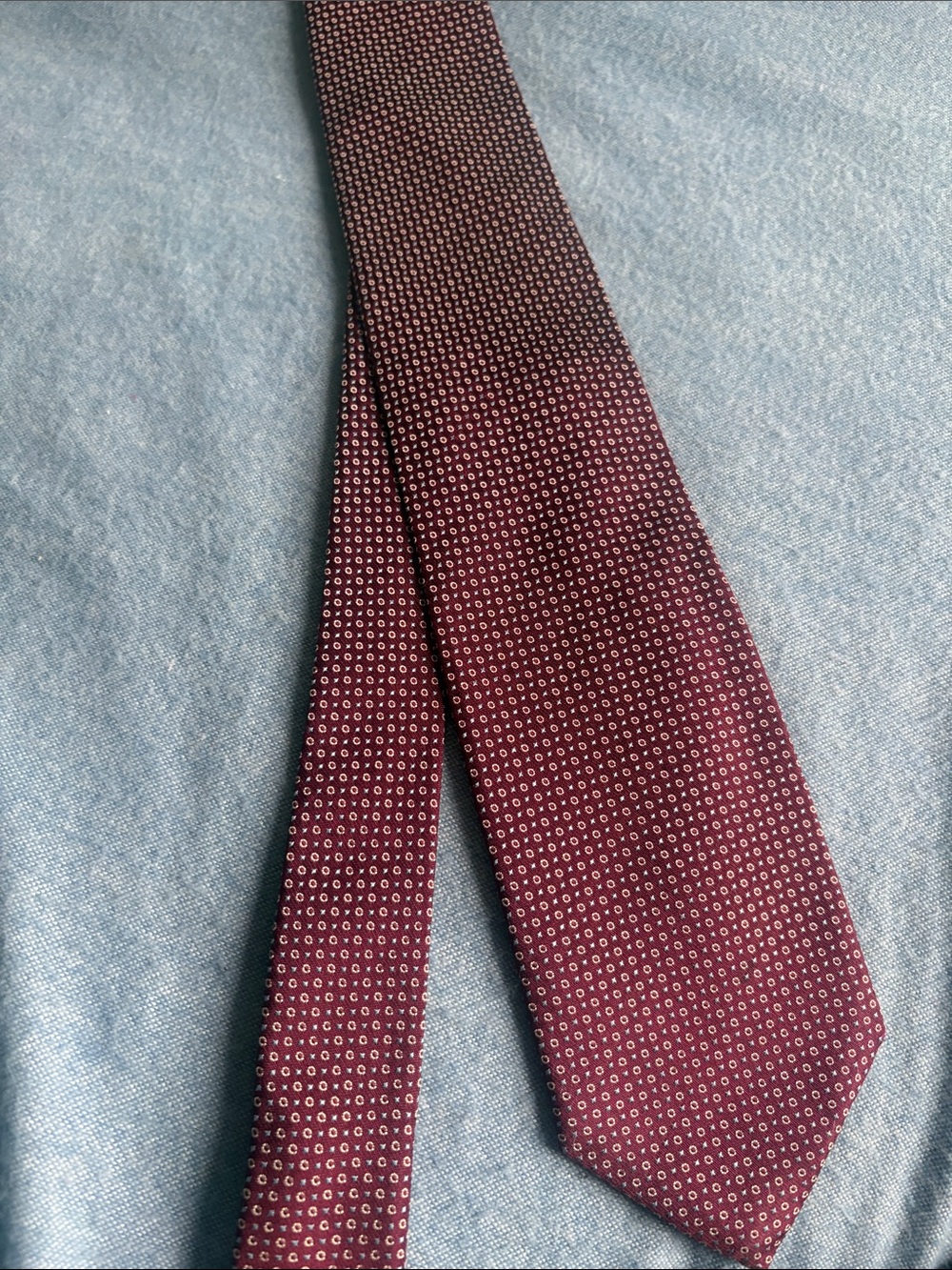 Altea  Milano Burgundy Geometric Silk Tie